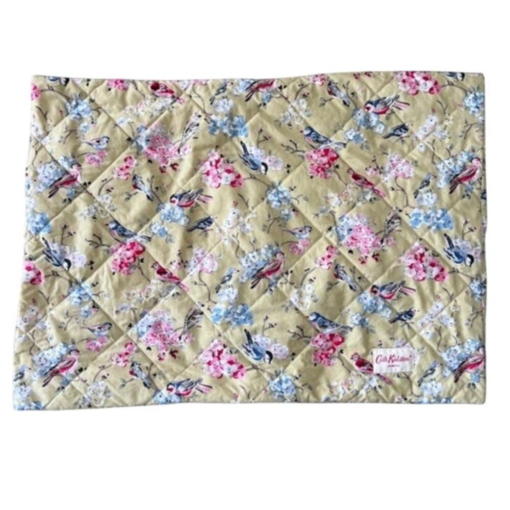 Cath Kidston London Birds & Roses Quilted Floral Cotton Pillow Sham 28" x 20"